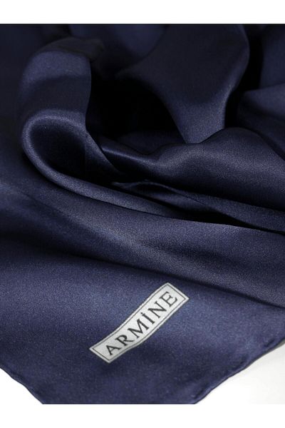 Armine Μονόχρωμο μεταξωτό φουλάρι - Adre-409 - Tivil - Navy Blue