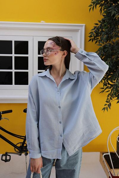 modaserdem Muslin Long Sleeve Shirt - Baby Blue