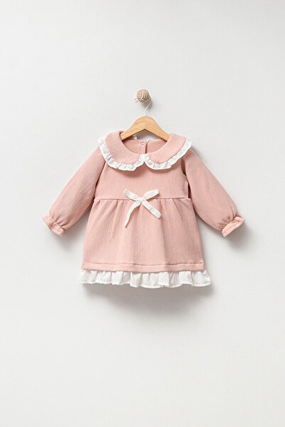MBK GARDEN Kız Bebek Fırfırlı Bebe Yaka Bayramlık Elbise