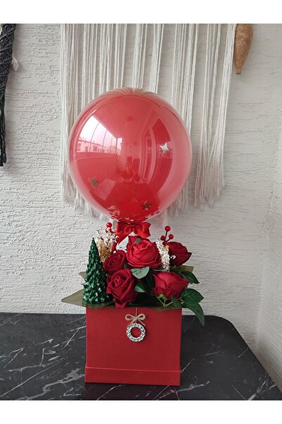 Genel Markalar Büyülü Balon-Kırmızı Gül Çiçek Buketi Balonlu Yıldönümü Doğum Sevgililer Günü Hediye Kutusu Sepeti