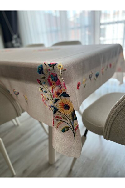 SosyeteDükkanı MASA ÖRTÜSÜ LÜKS KANAVİÇE KAHVE (160-220)