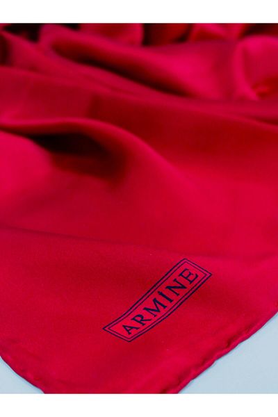 Armine Solid Color Silk Scarf - Adre-502 - Tivil - Red