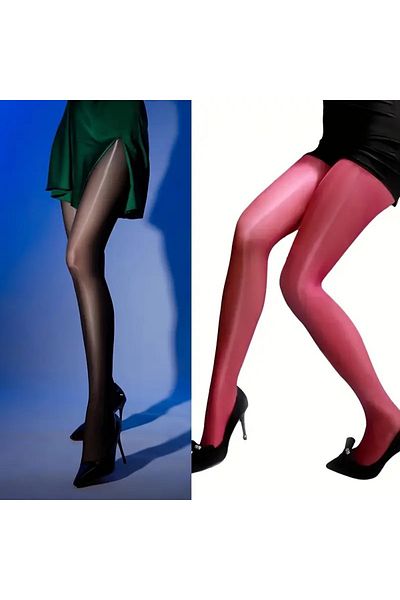 NiLi Tights Cut High Waist Elastic Shiny Women's Pantyhoses
