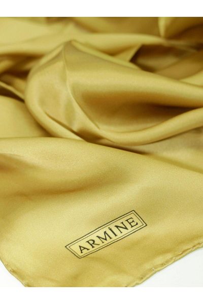 Armine Eșarfă de mătase de culoare uni - ADRE-410 - Tivil - Aur
