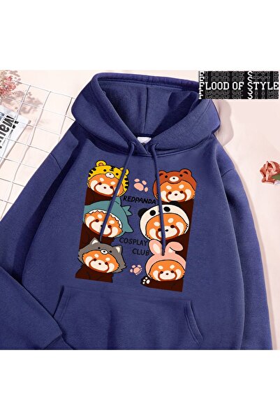 Flood Of Style Hip Hop Harajuku stil vintage Redpanda cosplay club bleumarin