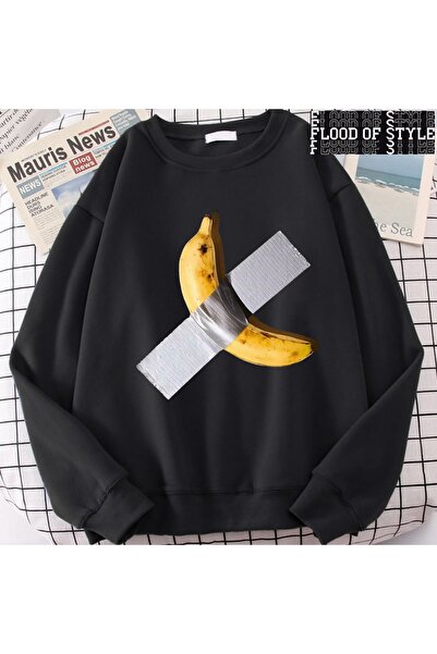 Flood Of Style Hip Hop Harajuku Stil Vintage Banana Distracție Drăguț Negru