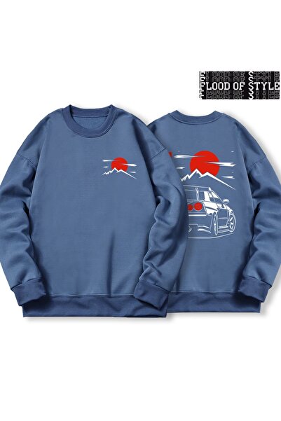 Flood Of Style Hip Hop Harajuku Stil Vintage Cultură auto Gtr Albastru