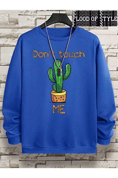Flood Of Style Hip Hop Harajuku Stil Vintage Nu mă atingeți, sunt un cactus Albastru