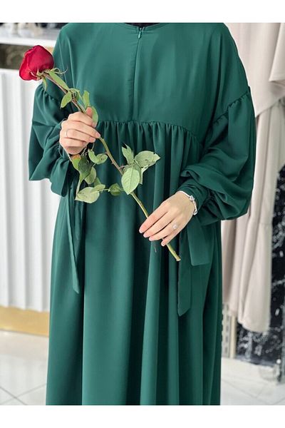 Fashion journey hajj umrah φόρεμα με μισό φερμουάρ με μανίκια