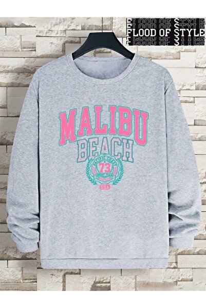 Flood Of Style Хип-хоп Хараджуку винтидж стил Малибу Бийч 79 US Comic Grey