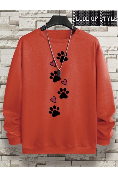 Flood Of Style Хип-хоп Хараджуку винтидж стил кучешки отпечатък любов забавен...