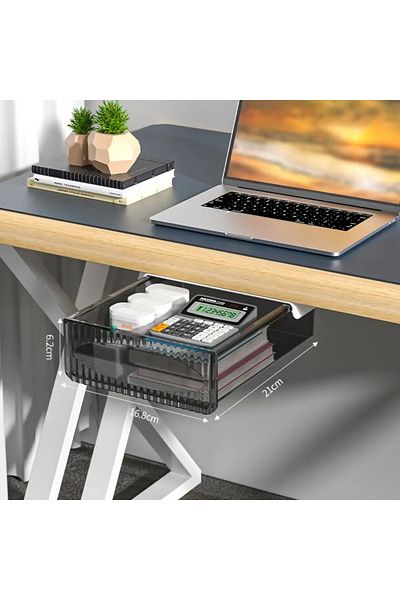 Choice Black-Medium Drawer Storage Box Under Table Hidden Self-Adhesive Drawer Type Storage Cabinet Office