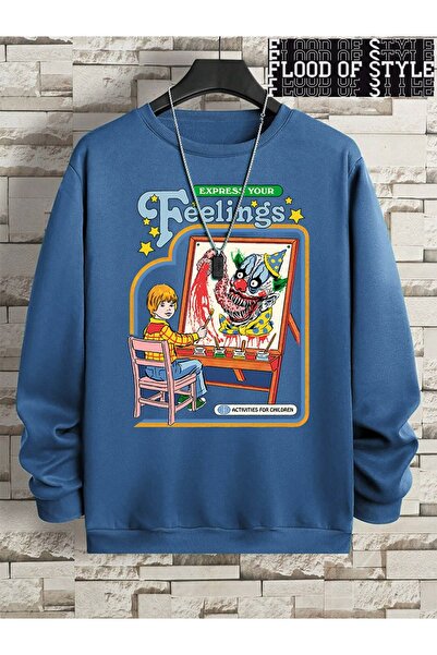 Flood Of Style Χιπ χοπ Χαρατζούκου σε στυλ Vintage Εκφράστε τα συναισθήματά σας Κλόουν Μπλε