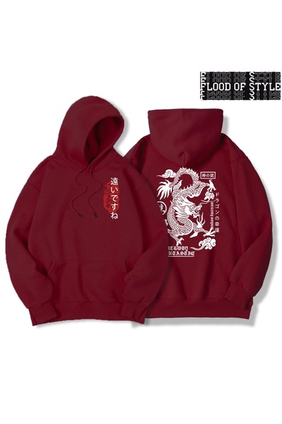 Flood Of Style Hip Hop Harajuku Vintage Stil Harajuku Dragon Model Amuzant Alb