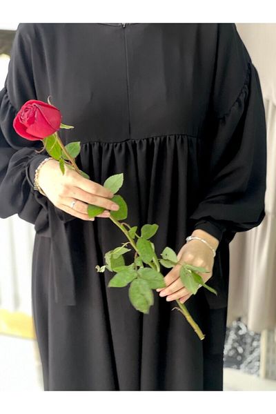 Fashion journey Φόρεμα Ferace Hajj Umrah με μισό φερμουάρ με μανίκια