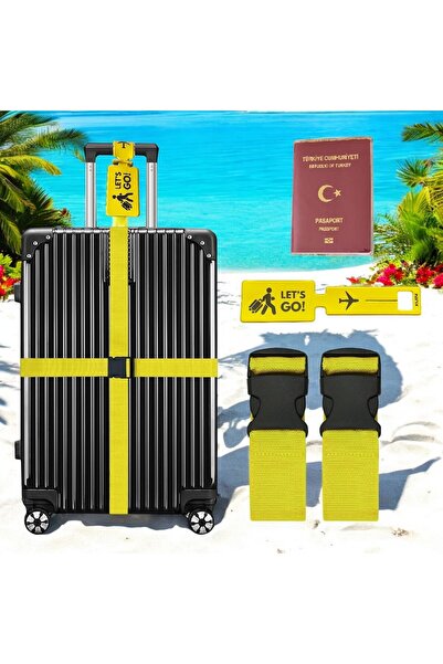 Tarix Valiz kemeri 2 adet + etiket 1 adet + Şeffaf pasaport kılıfı 1 adet