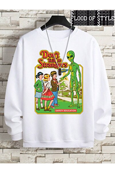 Flood Of Style Hip Hop Harajuku Vintage Style Αστεία συνομιλία με ξένους Λευκό