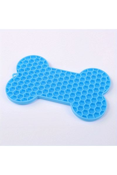 Choice Blue 1PC Dog Slow Food Pad Bone Silicone Pet Licking Pad
