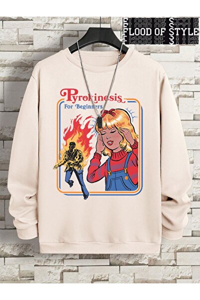 Flood Of Style Hip Hop Harajuku Stil vintage Pyrokinesis pentru începători Bej