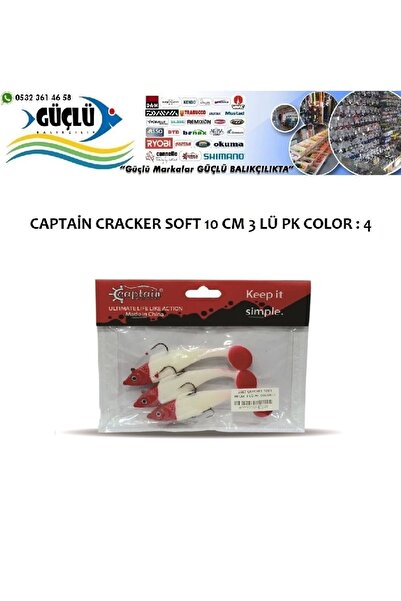 CAPTAIN Levrek Turna Silikonu Cracker Soft 10 Cm 3 Lü Pk Renk : 4