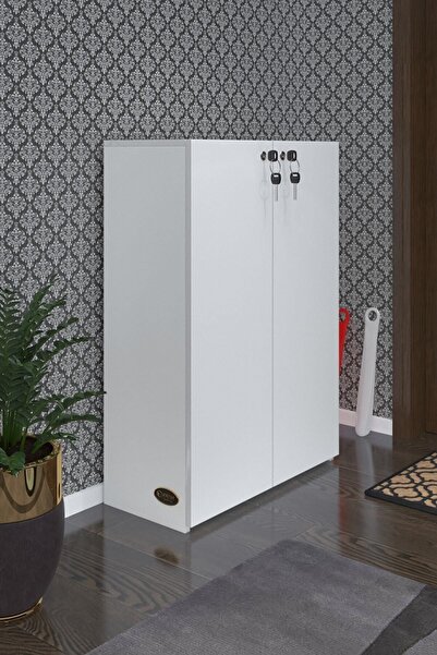 Kenzlife Ayakkabılık Ayakkabı Dolabı Kilitli Be Real Byz 100*70*32 Kapaklı Arkalıklı Ofis Dolabı