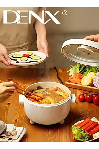 Denx 2L Electric Hot Pot with Steamer & Temperature Control, Non-Stick   DX1769