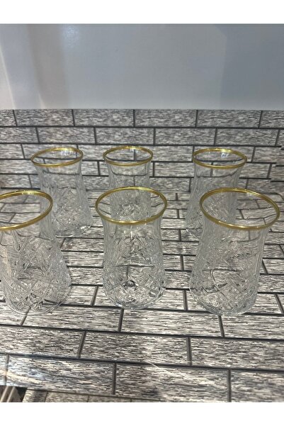 Paşabahçe 12 Parça Gold Çay Takımı 6 Adet Bardak 6 Adet Tabak