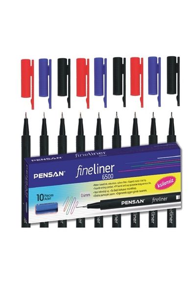 KarmaOfis 0.4 mm 6500 Fineliner 3 Different Colors Total 9 Pens