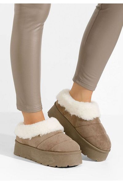 B T Shoes Dierra khaki platform slippers