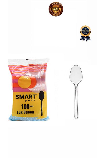 figanlar ambalaj 1St Quality Hard Thick Plastic Luxury Spoon Transparent Plastic Spoon 100Pcs