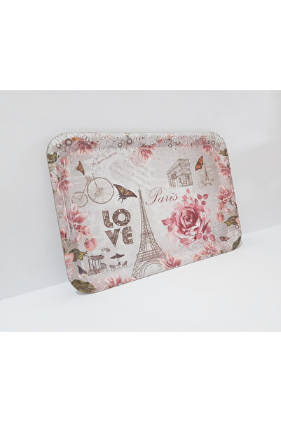 renkli çiçekler Melamin Çay Tepsi 33.5x23.5 CM Melamin Çay Kahve Sunum Tepsisi