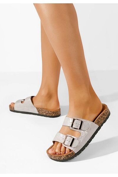 B T Shoes Papuci dama Breana argintii