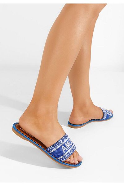 B T Shoes Papuci fara toc Alasia albastri