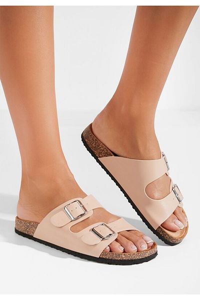B T Shoes Evet V2 beige high-heeled slippers