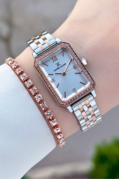 Daniel Klein Rose Gri Renk Ayarlanabilir Kordonlu Kadın Kol Saati Ve Bileklik