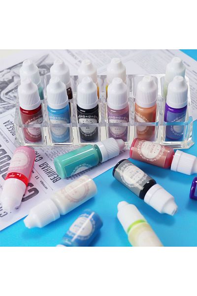 Generic مجموعة ألوان راتنجية سادة 10 مل × 18 لونًا