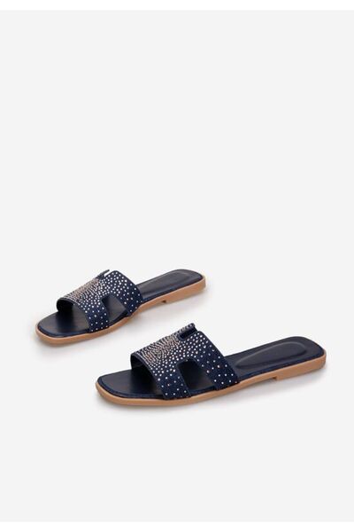 B T Shoes Papuci Abita bleumarin