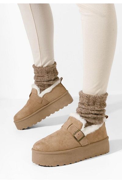 B T Shoes Saboti dama cu platforma Sheree kaki