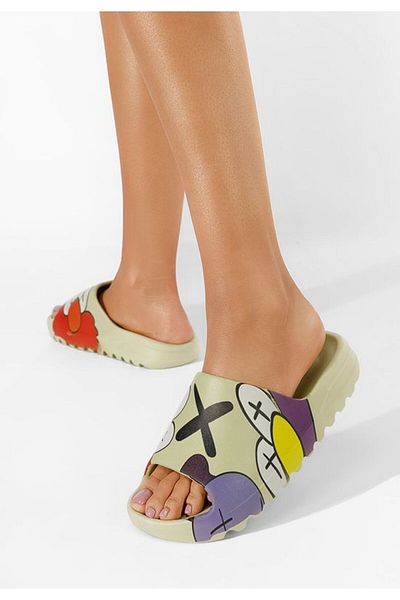 B T Shoes Women's Lomita green beach slippers