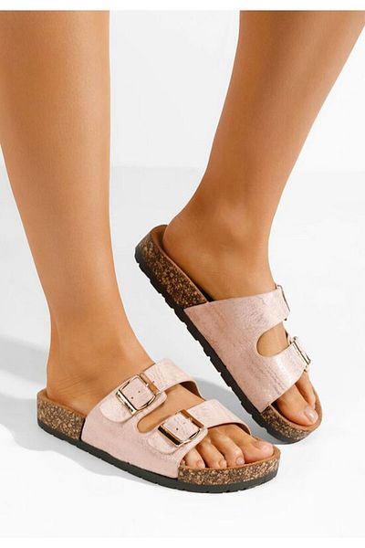 B T Shoes Pink Breana thick-soled slippers