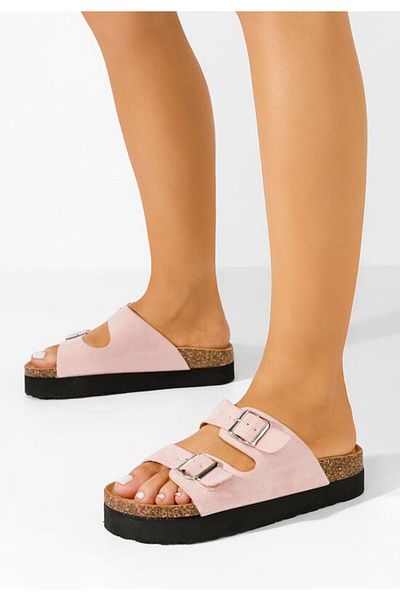 B T Shoes Sheiva pink platform slippers
