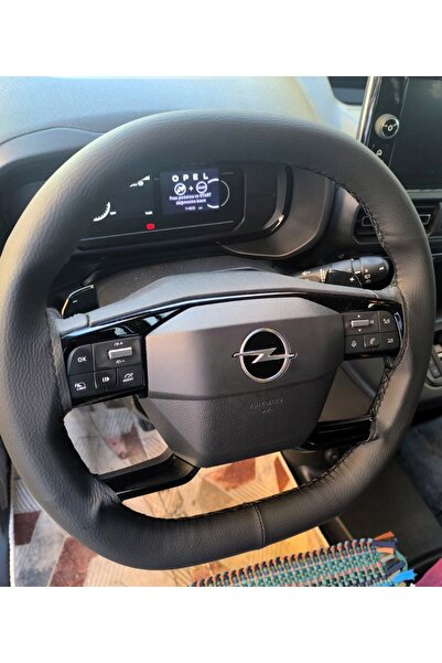 HASBAY DİKİŞLİ DİREKSİYON KILIFI SİYAH DERİ SİYAH DİKİŞLİ OPEL COMBO İÇİN