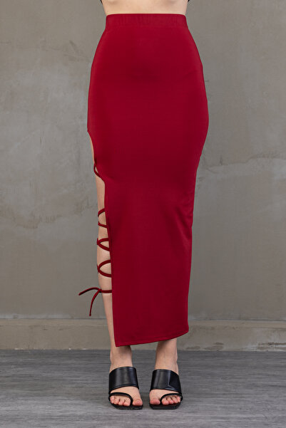 winmoda BACAK BAĞLAMALI MAXİ ETEK / YIRTMAÇLI UZUN ETEK / ETEK