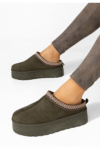 B T Shoes Esmie green platform slippers
