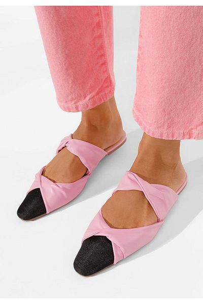 B T Shoes Papuci fara toc Dreni fucsia