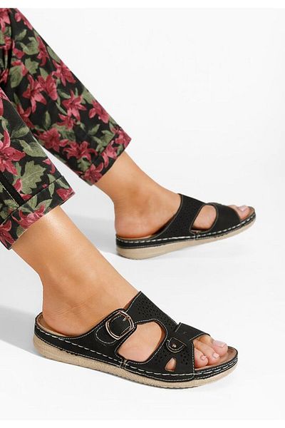B T Shoes Skena orthopedic slippers, black