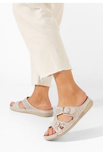 B T Shoes Skena beige orthopedic insole slippers