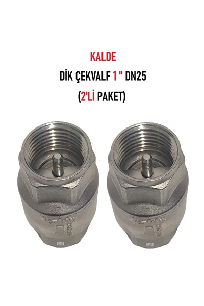 KALDE (2'li Paket) 1" Dn25 Sarı/Krom Dik Çekvalf - Vertical Check Valve