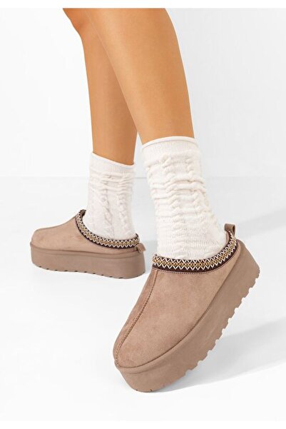 B T Shoes Papuci cu platformă Comfy kaki