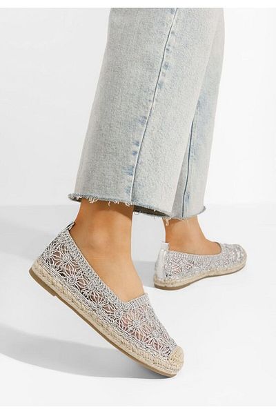 B T Shoes Espadrile dama Seinia argintii